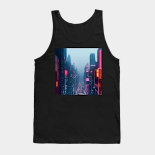 Vintage Cyberpunk City Sky View Tank Top